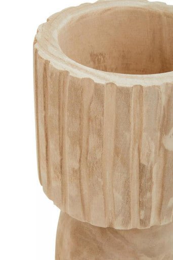 Arlo Engraved Wooden Vase