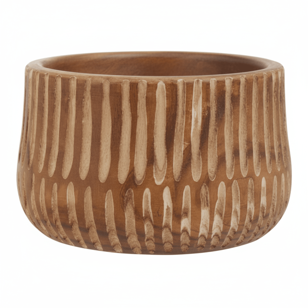 Arlo Large Brown And Natural Wooden Planter