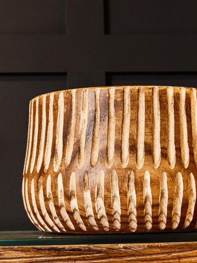 Arlo Large Brown And Natural Wooden Planter