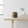 Arlo Large Engraved Natural And Black Wooden Planter