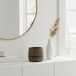 Arlo Large Engraved Natural And Black Wooden Planter