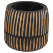 Arlo Large Engraved Natural And Black Wooden Planter