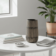 Arlo Large Natural And Black Wooden Vase