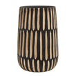 Arlo Large Natural And Black Wooden Vase