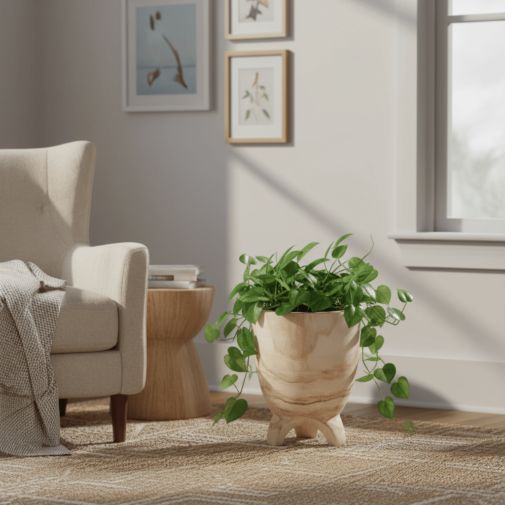 Arlo Large Natural Wooden Planter