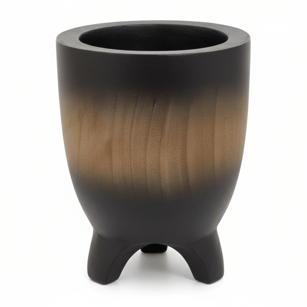 Arlo Large Wooden Black Ombre Planter