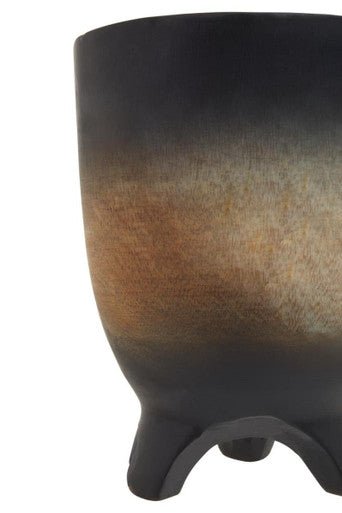 Arlo Large Wooden Black Ombre Planter