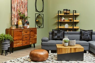 Arlo Large Wooden Black Ombre Planter