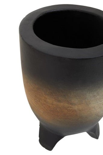 Arlo Large Wooden Black Ombre Planter