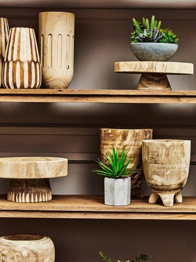 Arlo Natural Engraved Wooden Vase.