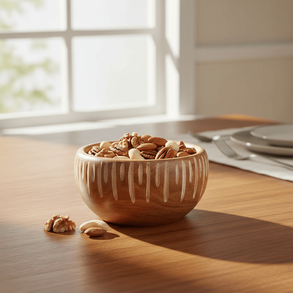 Arlo Small Brown And Natural Round Bowl.