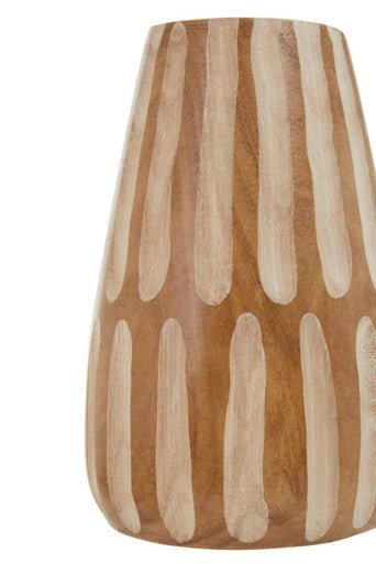 Arlo Small Brown And Natural Wooden Vase