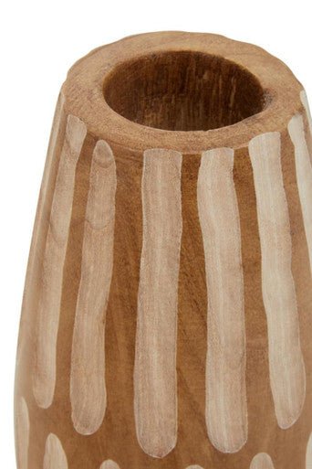 Arlo Small Brown And Natural Wooden Vase