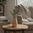 Arlo Small Brown And Natural Wooden Vase