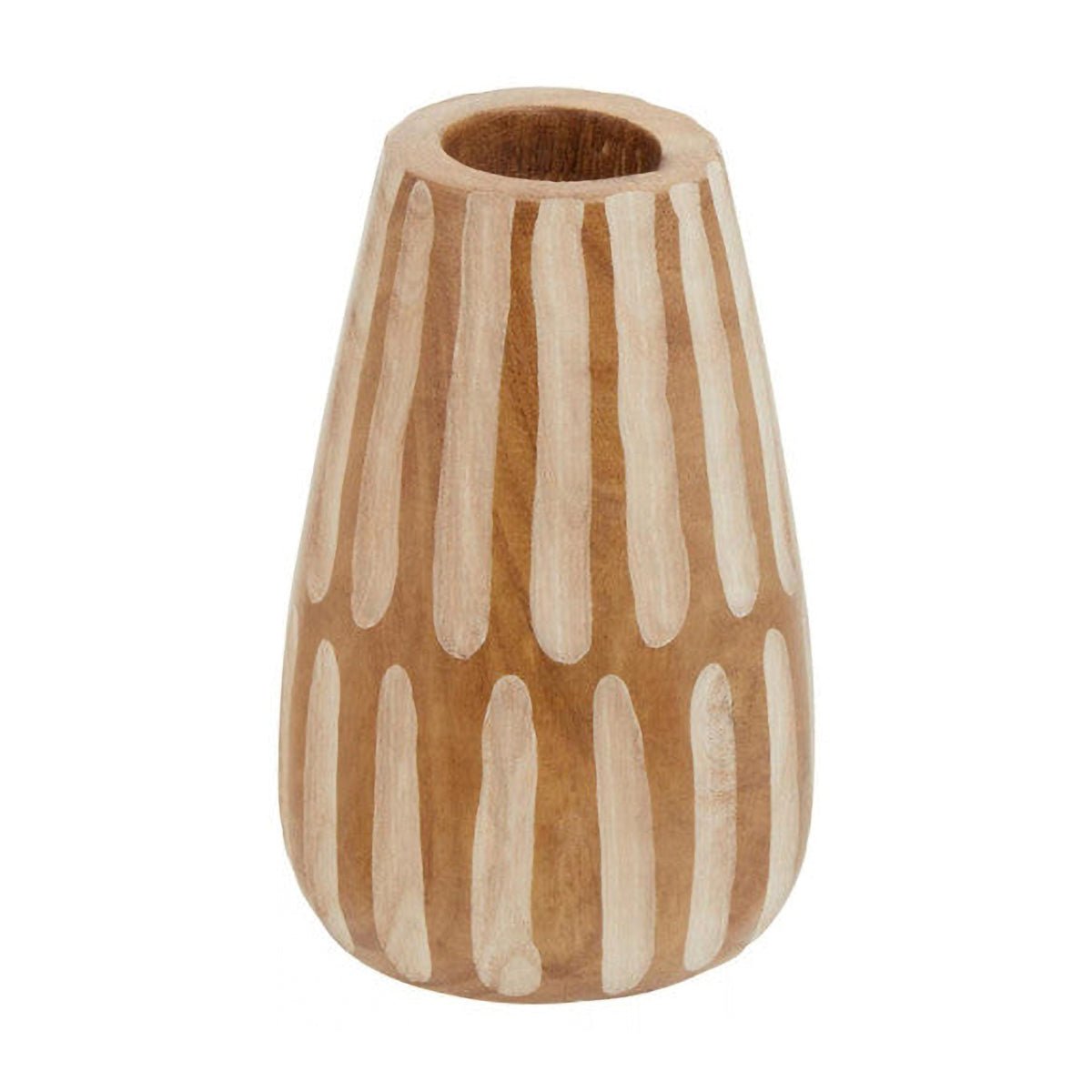 Arlo Small Brown And Natural Wooden Vase