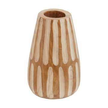 Arlo Small Brown And Natural Wooden Vase