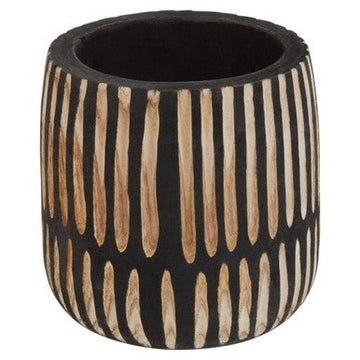 Arlo Small Engraved Natural And Black Planter