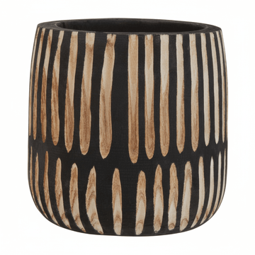 Arlo Small Engraved Natural And Black Planter
