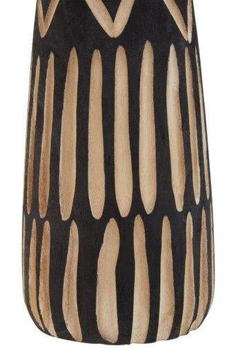 Arlo Small Engraved Wooden Vase.