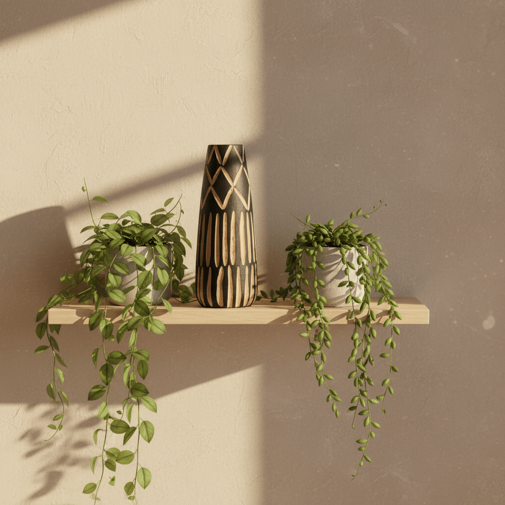 Arlo Small Engraved Wooden Vase.