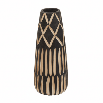 Arlo Small Engraved Wooden Vase.