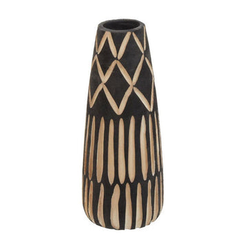 Arlo Small Engraved Wooden Vase.
