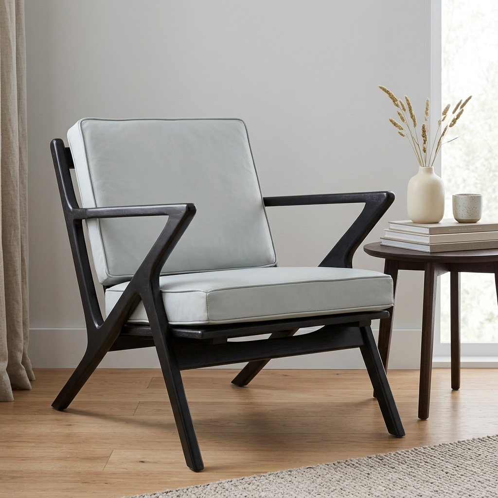 Armchair with styled side table