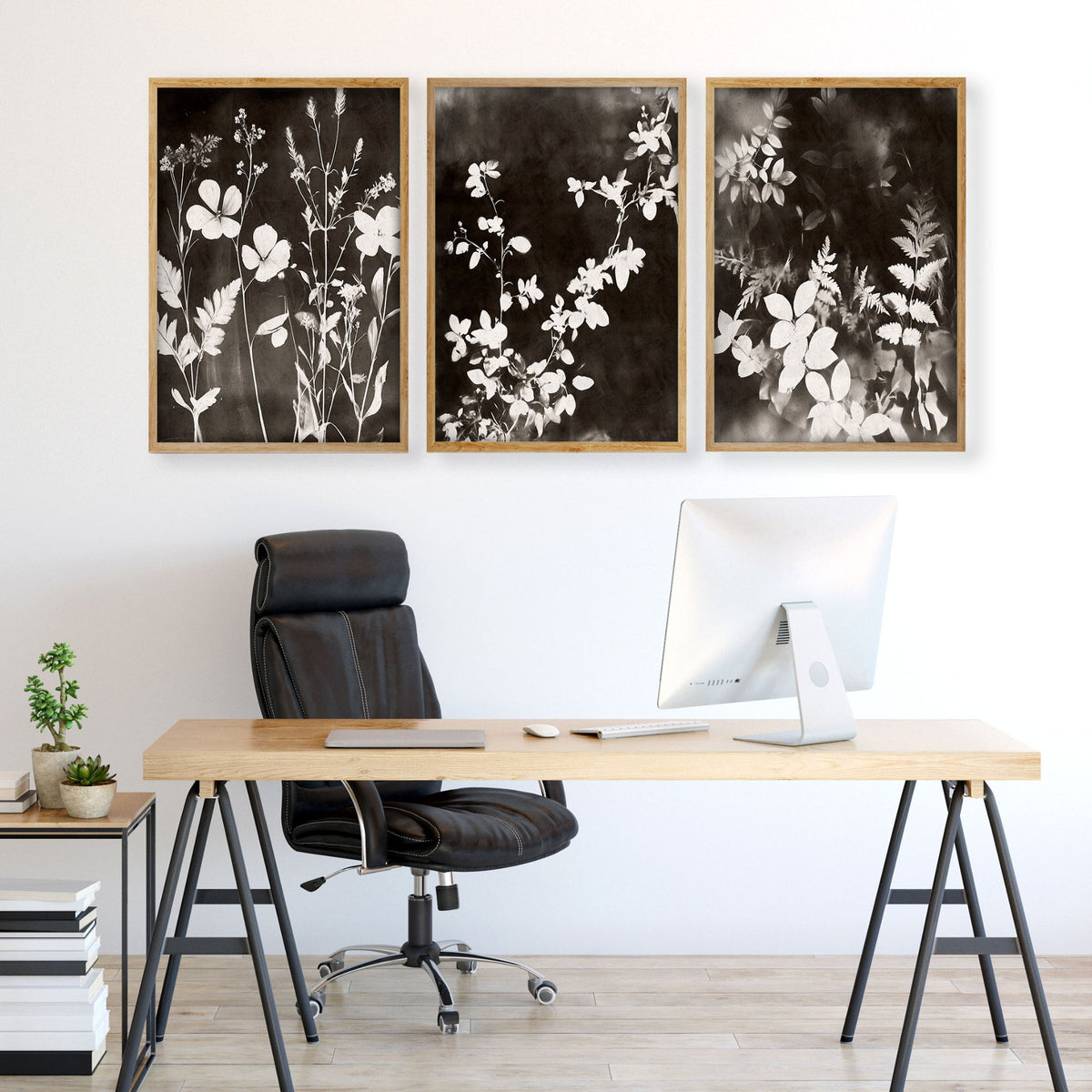 Art Abstract Nature Botanical Mink wall art displayed on a wall in a styled room — view 2