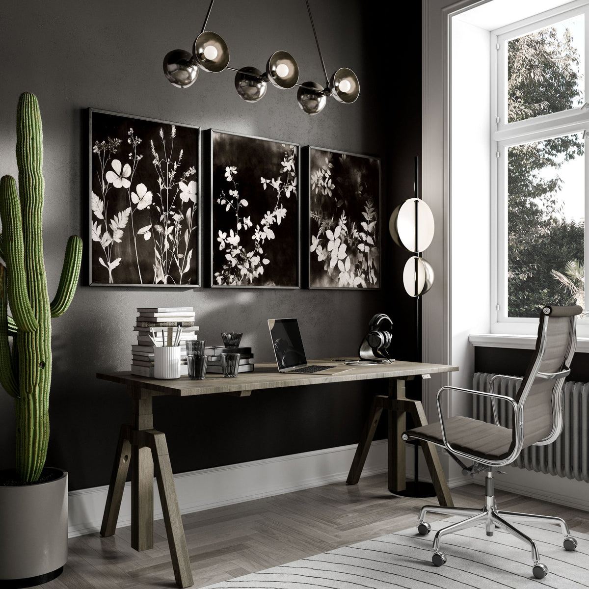 Art Abstract Nature Botanical Mink wall art displayed on a wall in a styled room — view 5