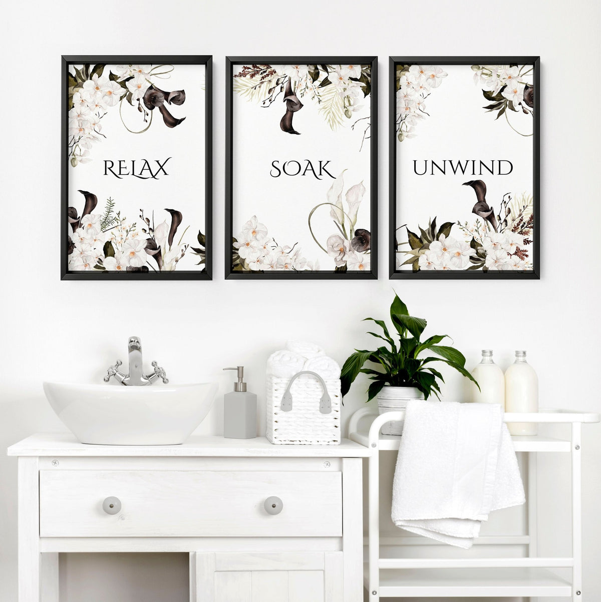 Set Of 3 Infinity Wall Art Posters - Monochrome Script Prints For Home Decor