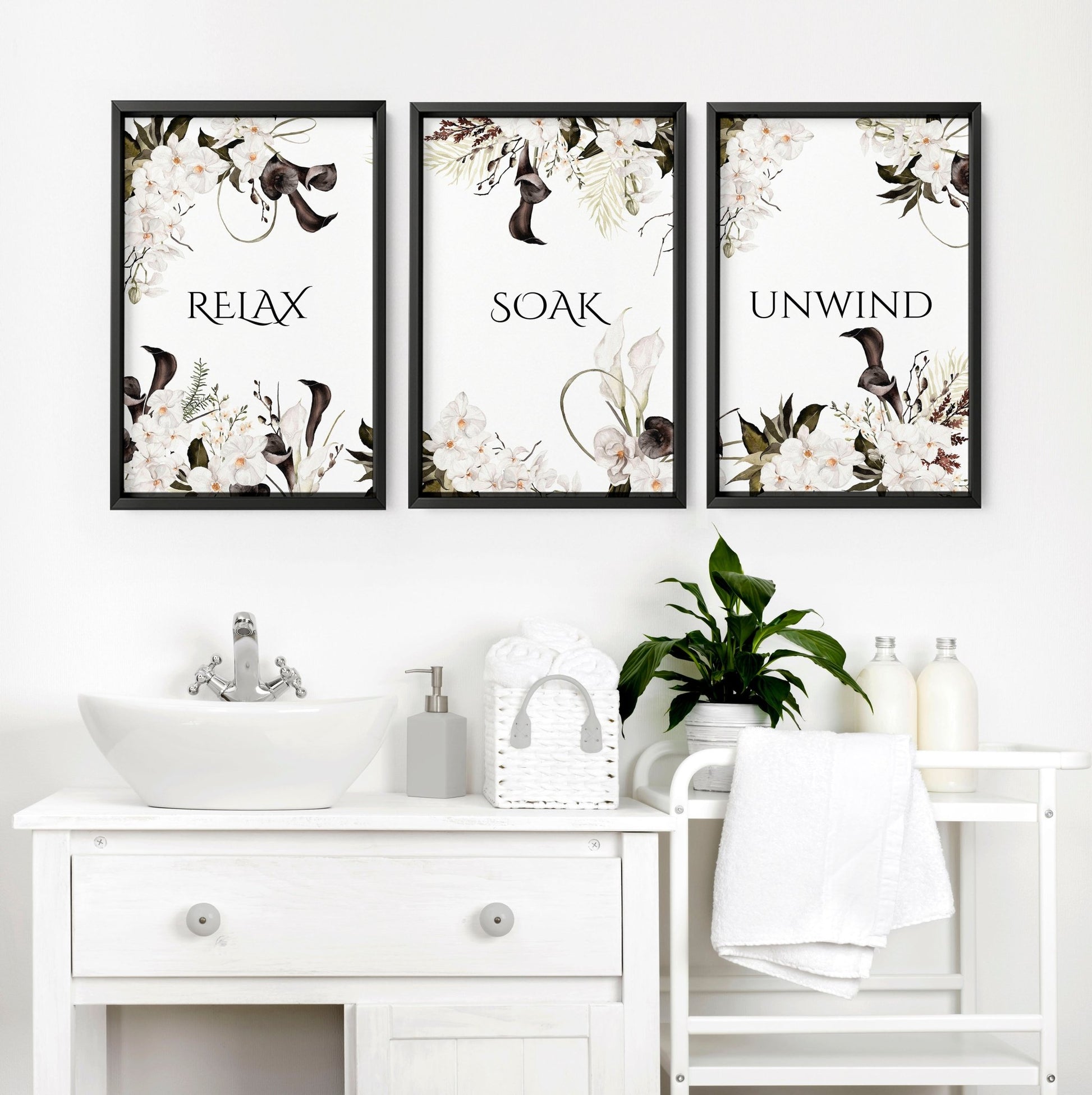 Art For A Bathroom Wall | Set of 3 wall art prints