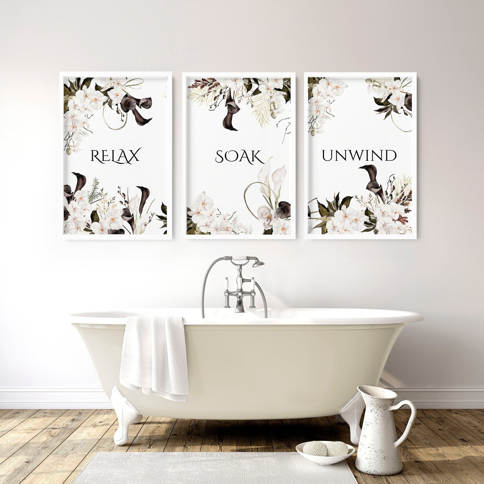 Art For A Bathroom Wall | Set of 3 wall art prints