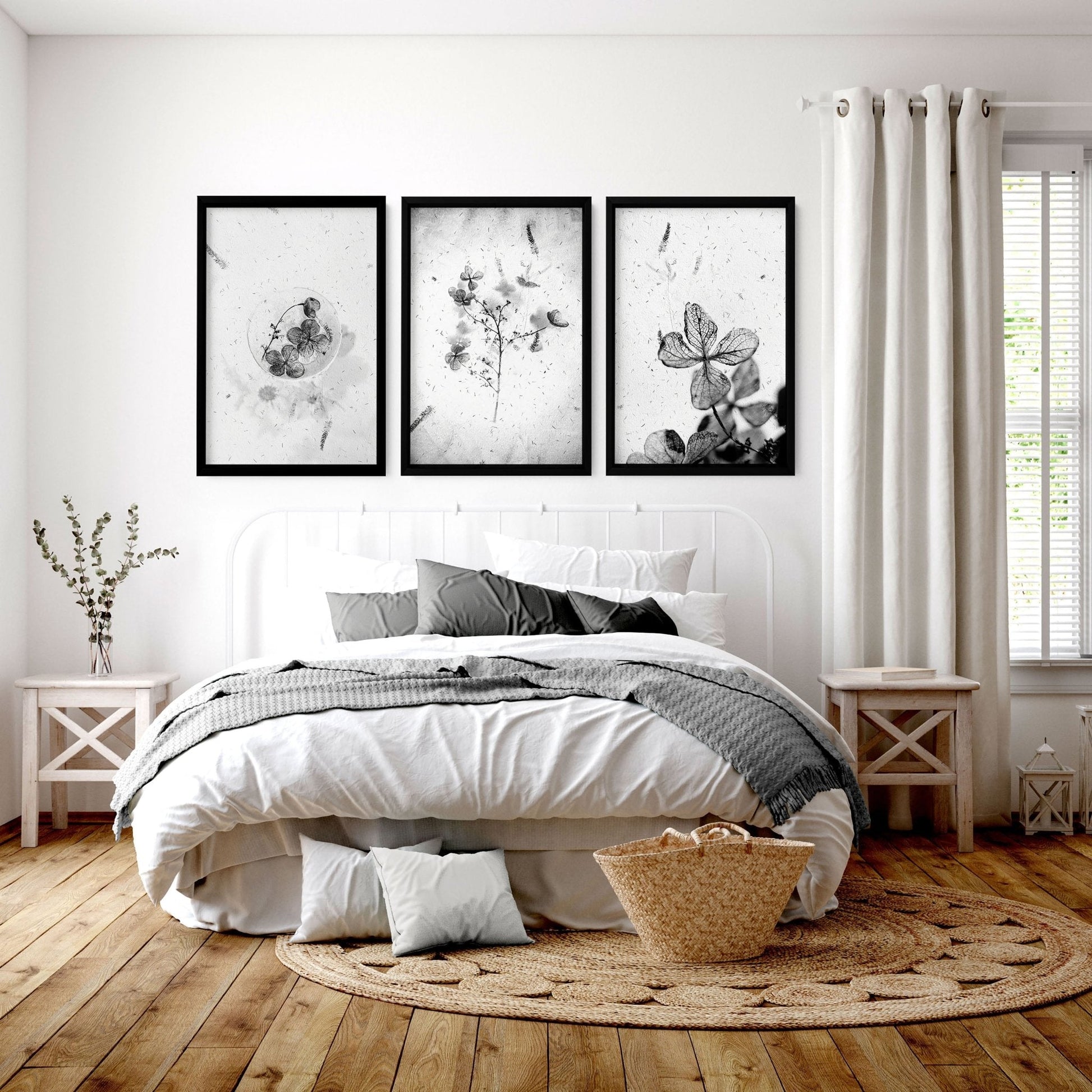 Bedroom art prints | set of 3 framed wall prints