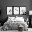 Bedroom art prints | set of 3 framed wall prints