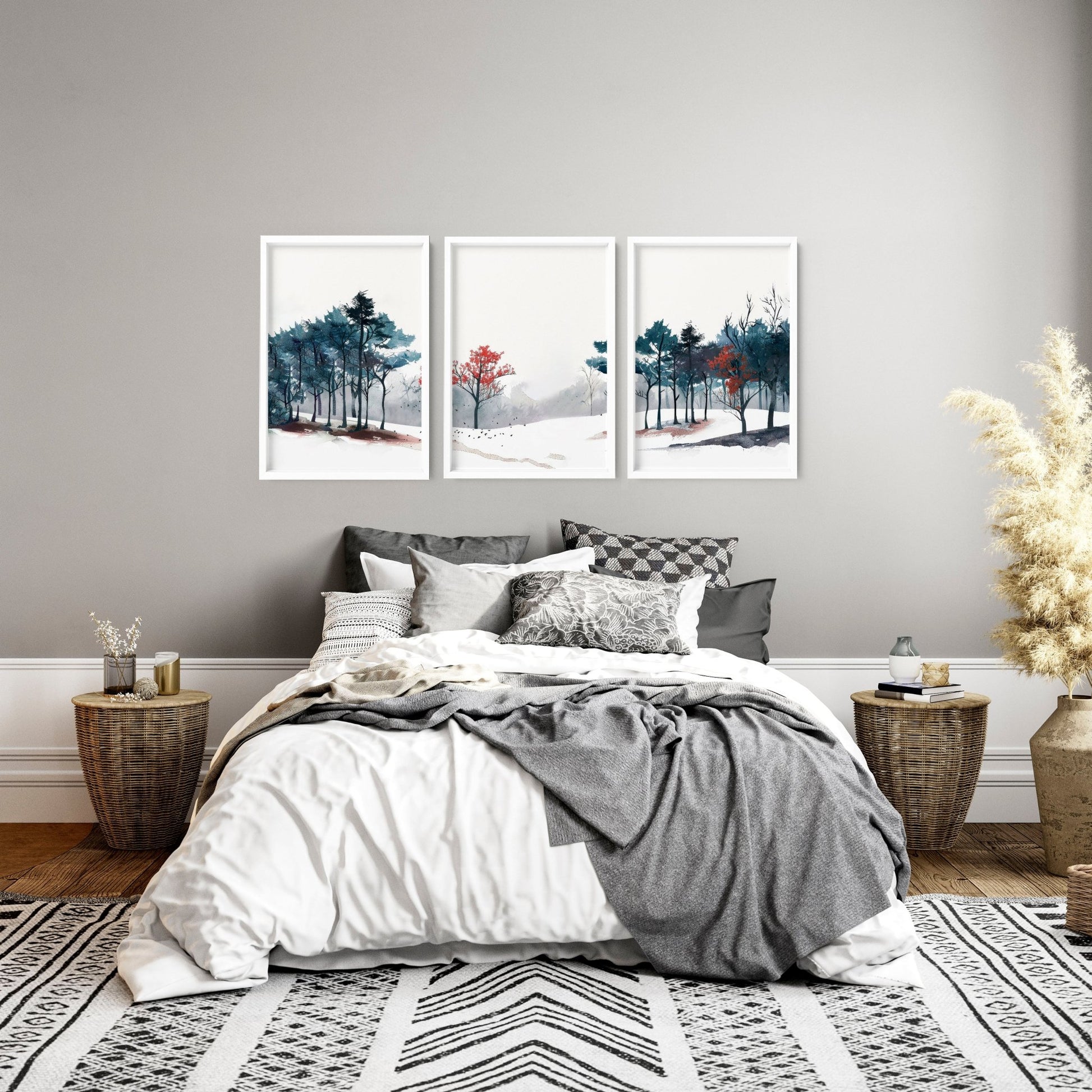 Art For A Bedroom Wall | Set of 3 wall art prints