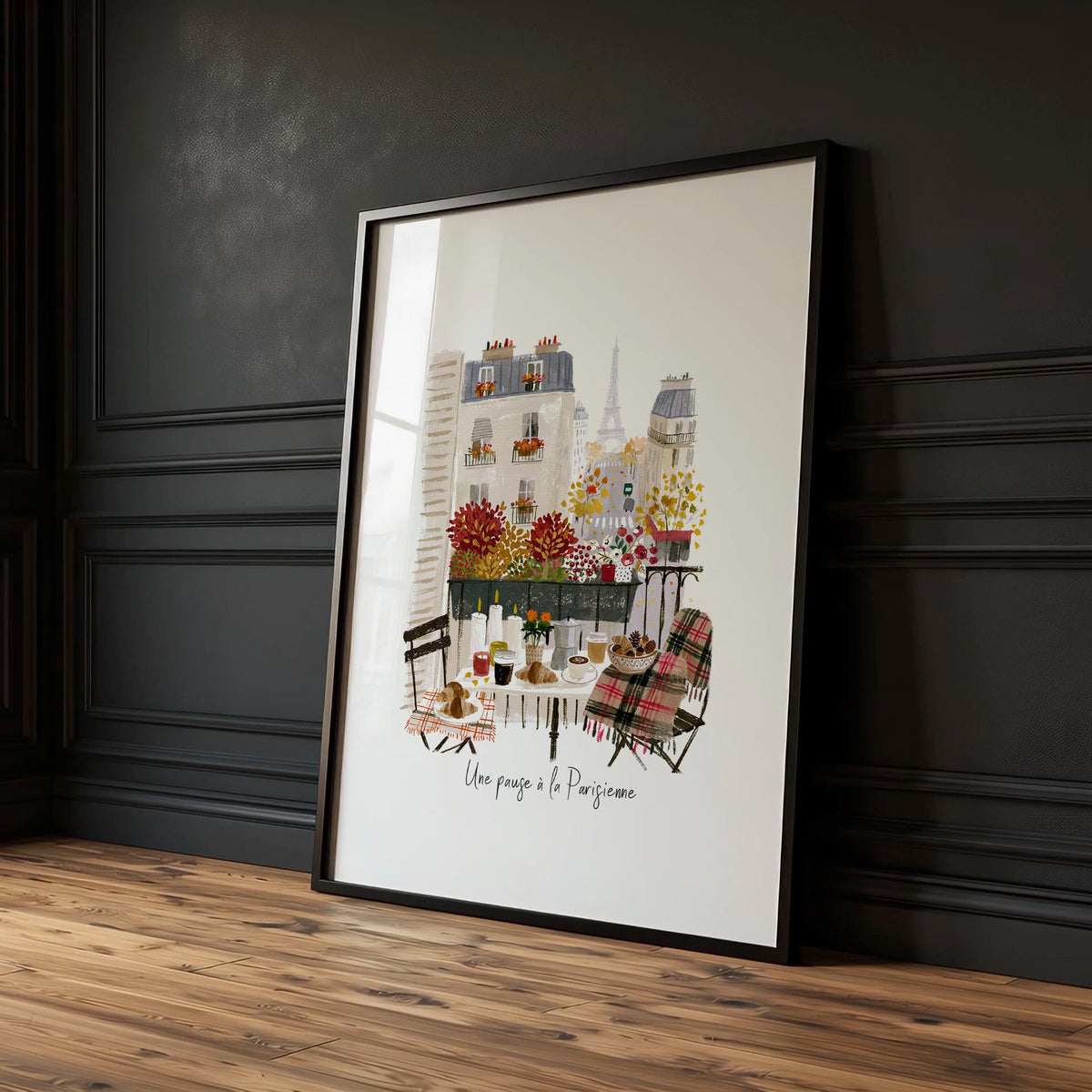 Art for Bedroom Autumn Paris Travel wall art | "Une pause à la Parisienne" Louvre & Montmartre — piece 1 of 3 in the set