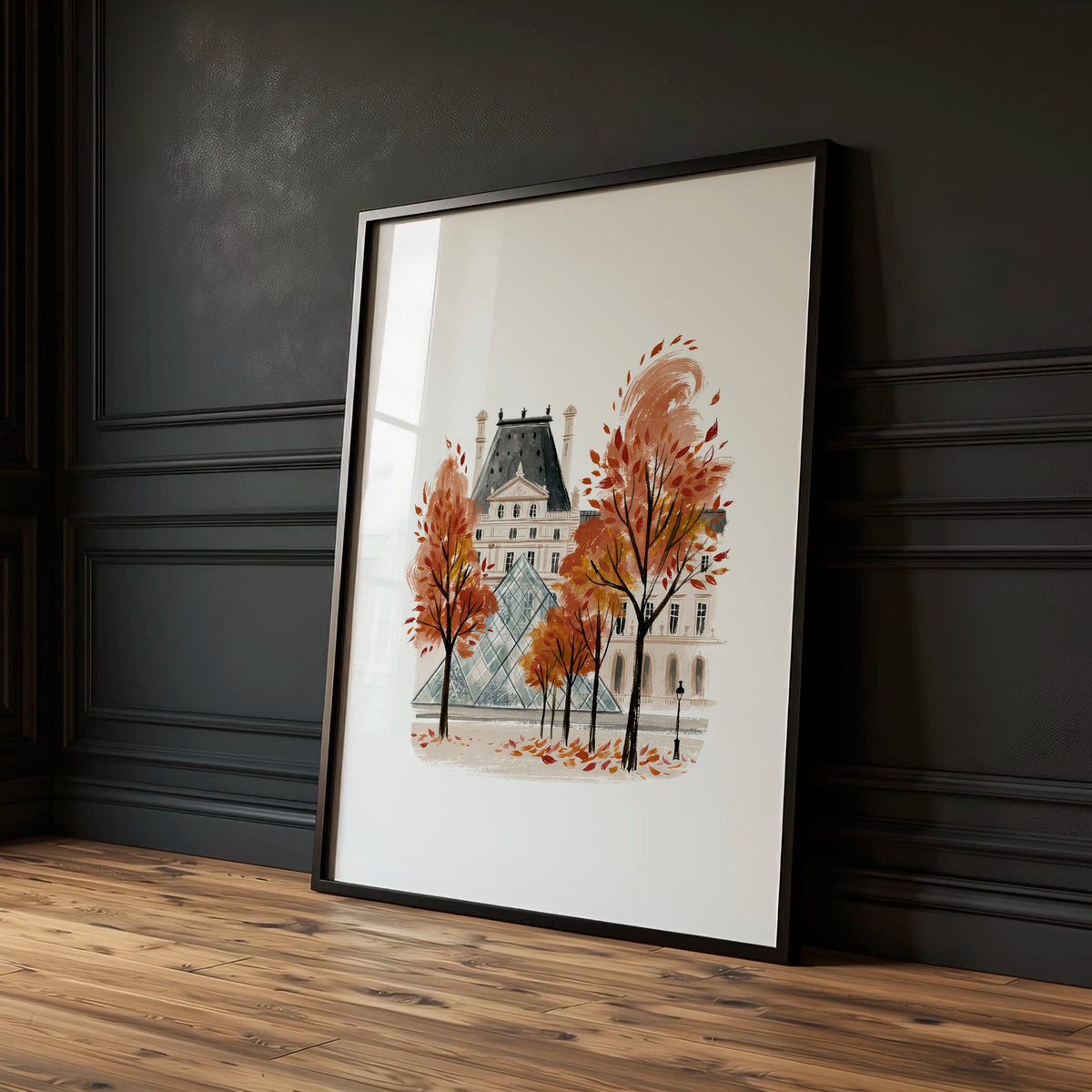 Art for Bedroom Autumn Paris Travel wall art | "Une pause à la Parisienne" Louvre & Montmartre — piece 3 of 3 in the set