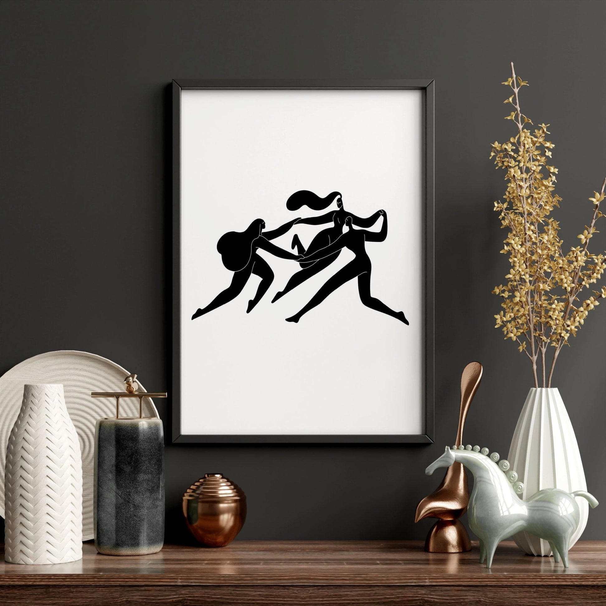 Art For Hallway | Set of 2 Boho Women Wall art Prints