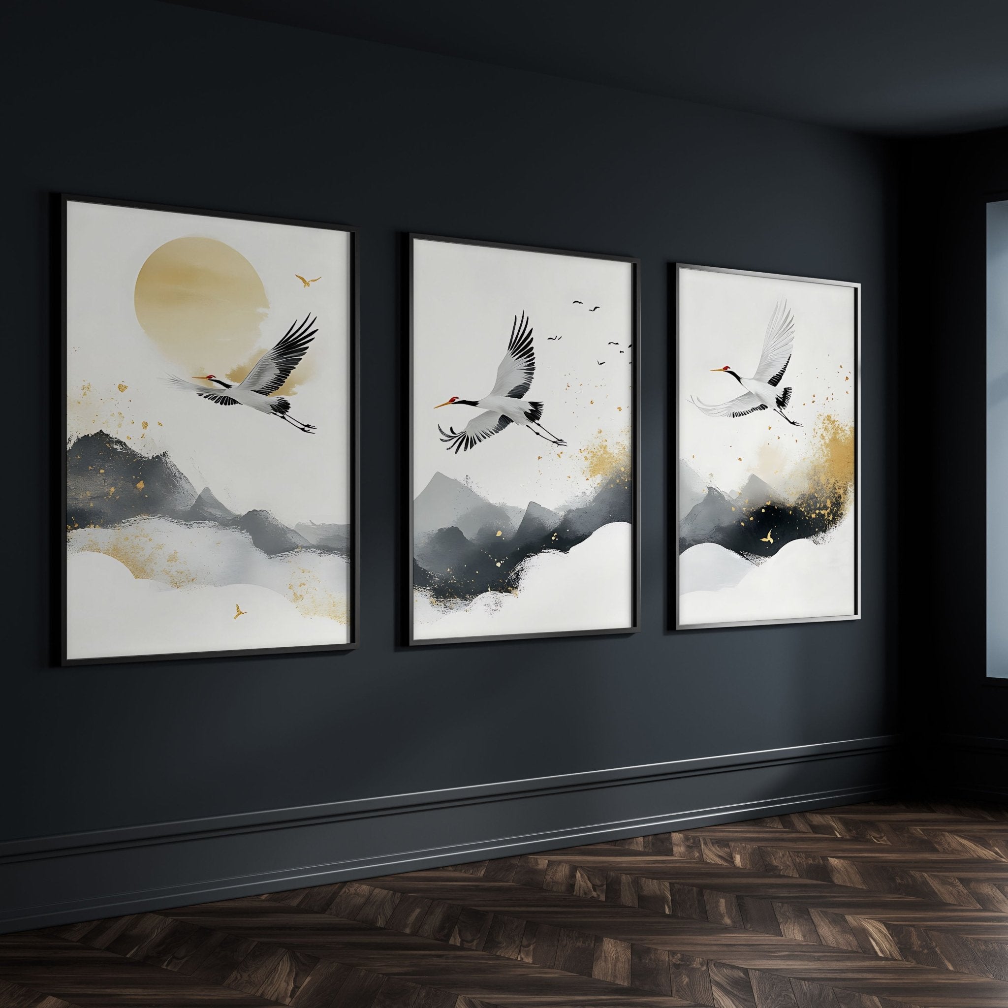 Art For Huge Wall | Set of 3 Asian Inspired Wall art Prints