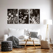 Art For Living Room Wall Mink Botanical Dark Floral wall art displayed on a wall in a styled room — view 11