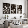 Art For Living Room Wall Mink Botanical Dark Floral wall art displayed on a wall in a styled room — view 2