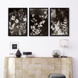 Art For Living Room Wall Mink Botanical Dark Floral wall art displayed on a wall in a styled room — view 6