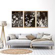 Art For Living Room Wall Mink Botanical Dark Floral wall art displayed on a wall in a styled room — view 8