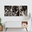 Art For Living Room Wall Mink Botanical Dark Floral wall art displayed on a wall in a styled room — view 9