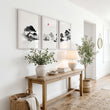 Art Landscape Painting Japanese Ink Wash Black White Red Sun Zen displayed on a wall in a styled room — view 4