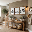 Art Landscape Painting Japanese Ink Wash Black White Red Sun Zen displayed on a wall in a styled room — view 8