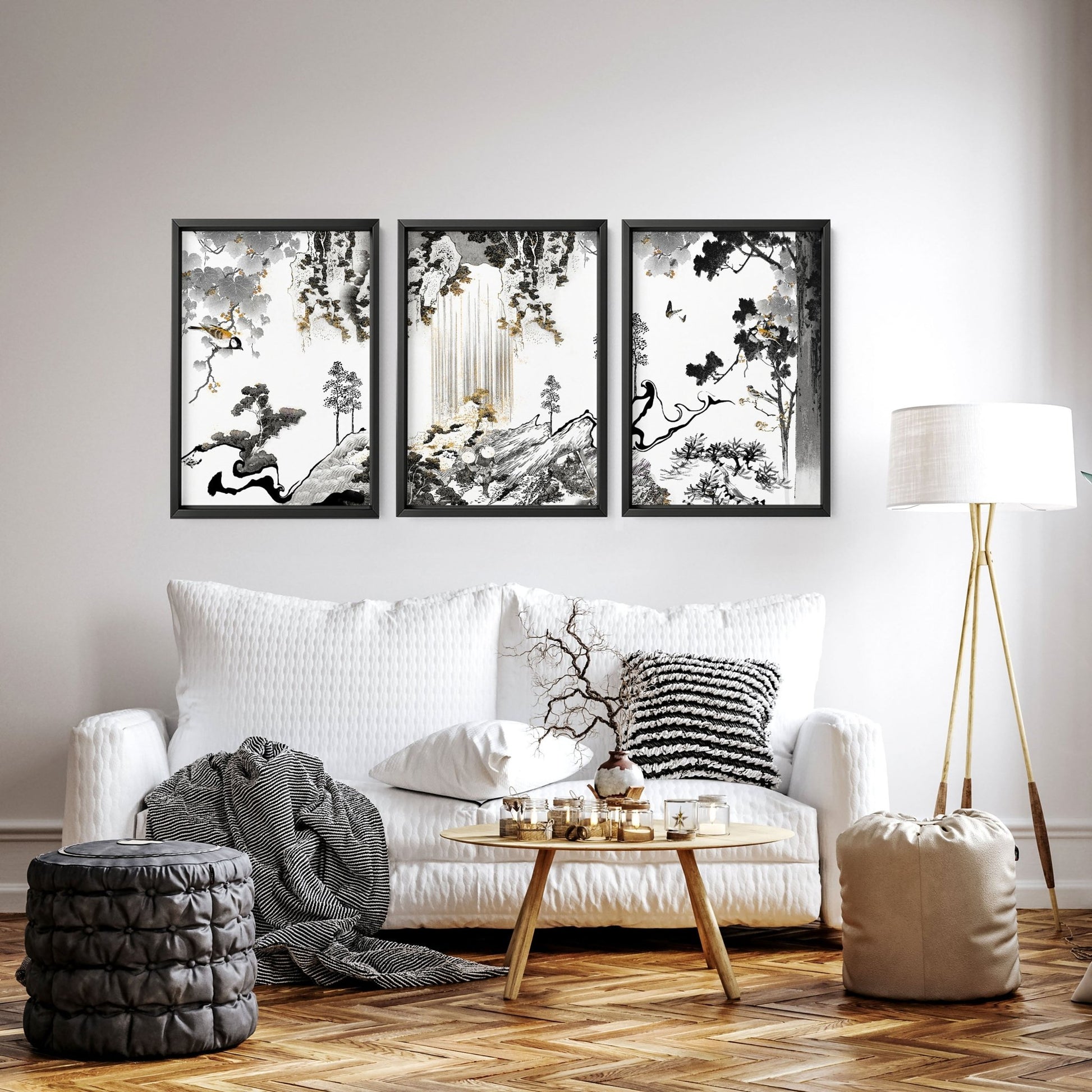 Art Living Room Wall | Set of 3 wall art prints