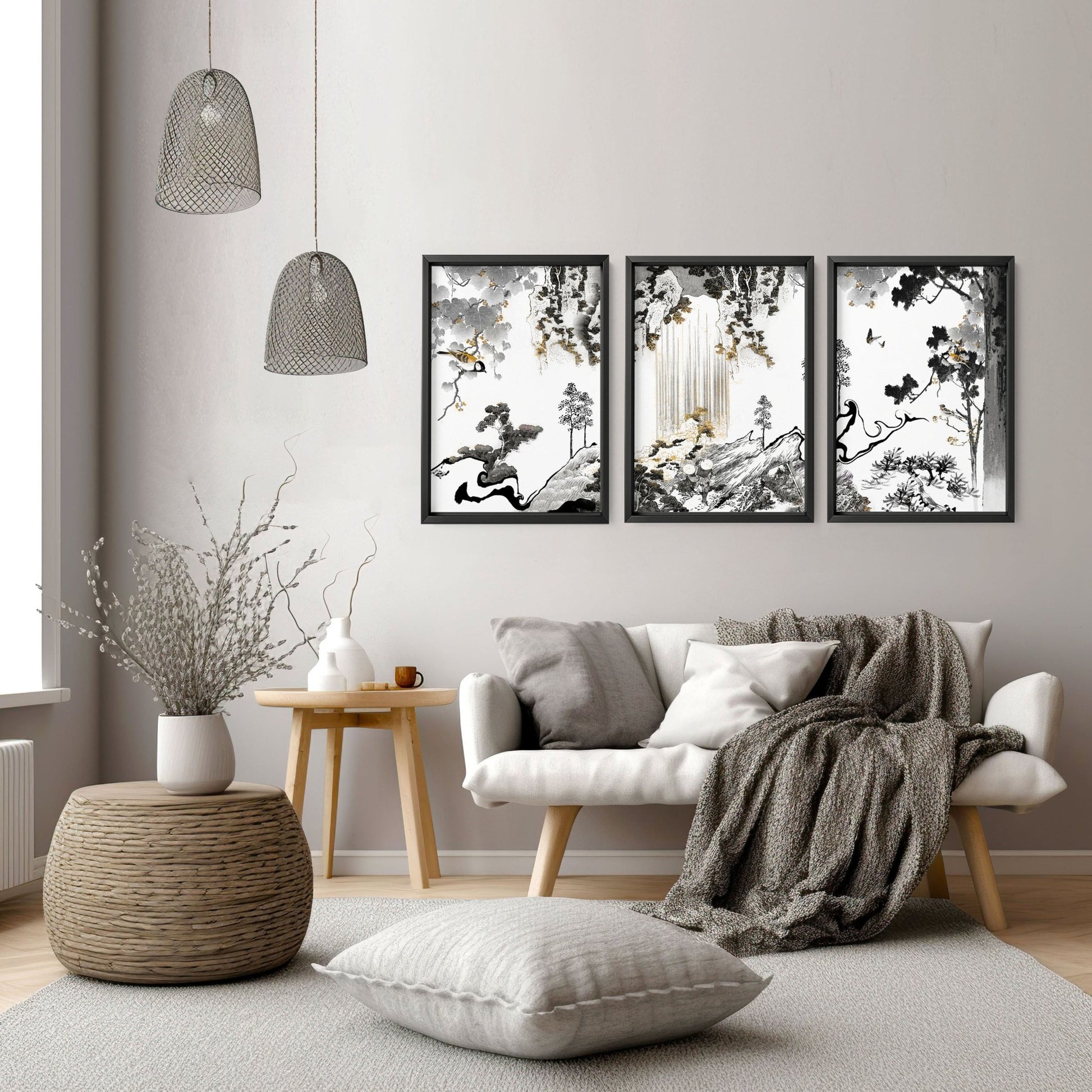 Art Living Room Wall | Set of 3 wall art prints