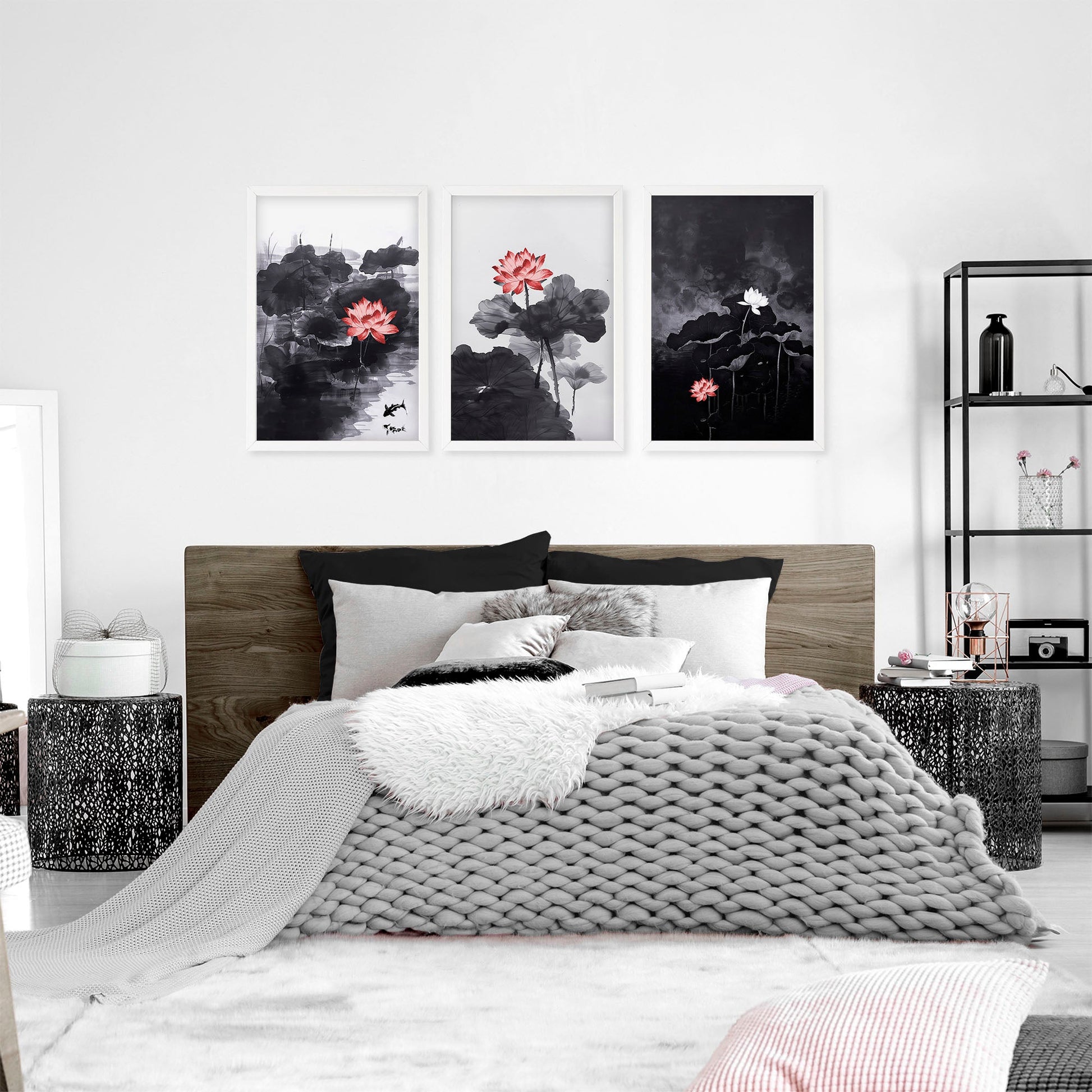 Art Modern Prints | Set of 3 Asian Inspired Wall art Prints