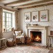 Paris Travel Art Pieces for Wall | Beige, Coral & Grey Illustrated Scenes | 